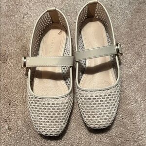 Madden Girl Cream Mesh Flats